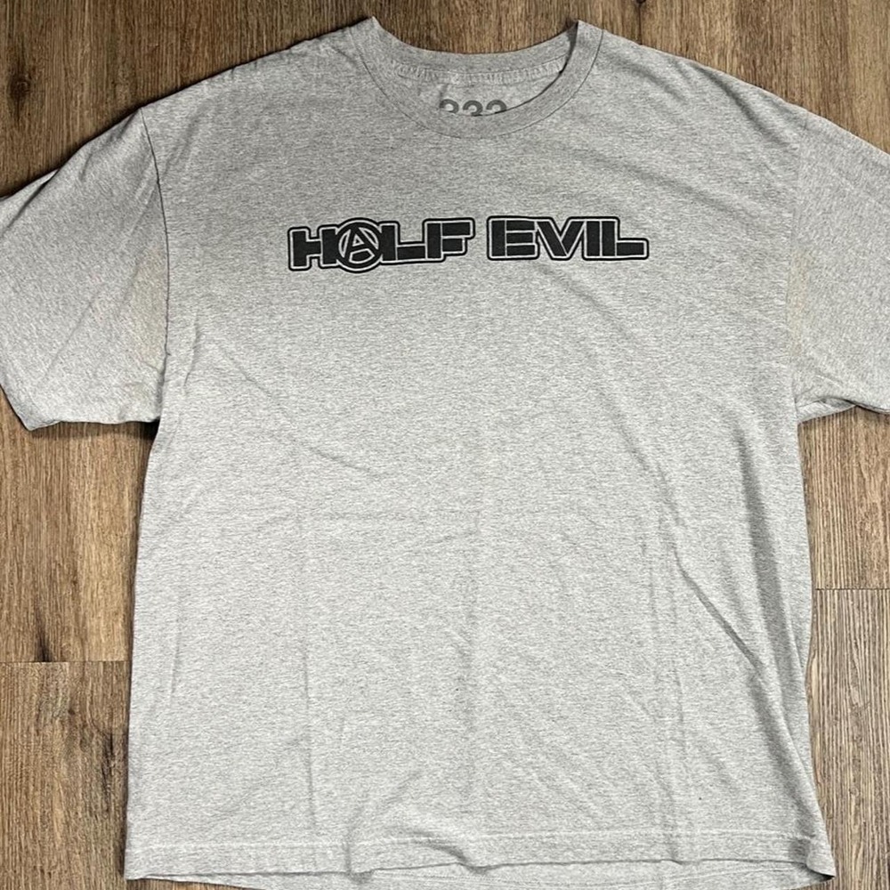 Half Evil Graphic T-Shirt – Heather Gray – Fits XL